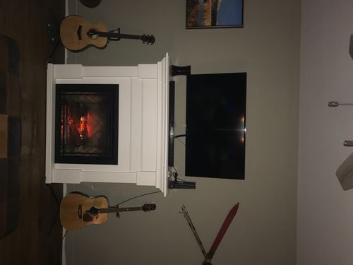 Customer photo review of Dimplex Christina Electric Fireplace Mantel White | Revillusion 30'' Firebox Herringbone