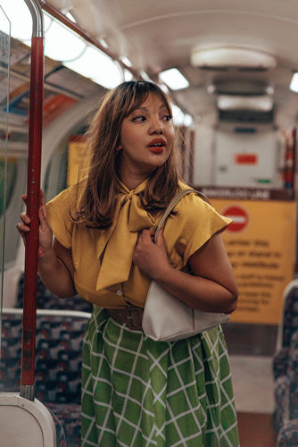 Customer photo review of 1950ER PATCHWORK PLAID BOW TOP UND RÖCKE