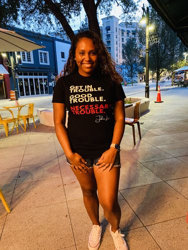 Customer photo review of Get In Good Trouble "Necessary Trouble" T-Shirt