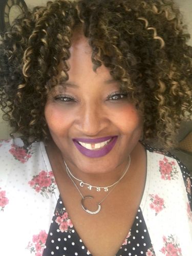 Customer photo review of The Tiny Spaced Name Necklace