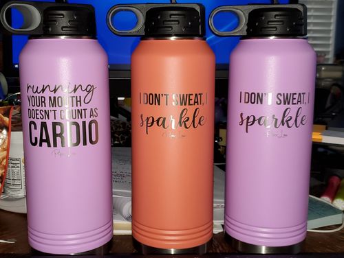 Customer photo review of $15 Friday - Running Your Mouth Doesn't Count As Cardio 32oz Water Bottle