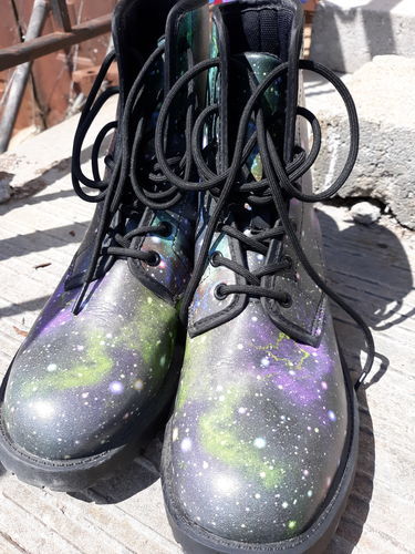 Customer photo review of Abstract Dark Galaxy Space Print Women's Boots