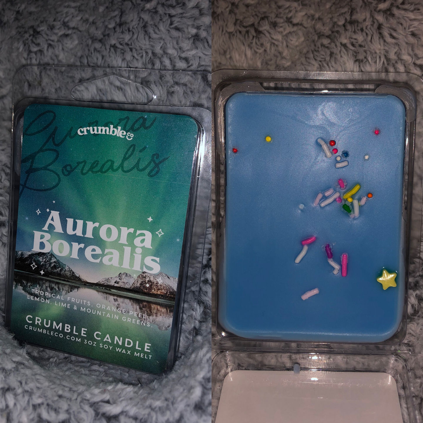 Customer photo review of Aurora Borealis Wax Melts