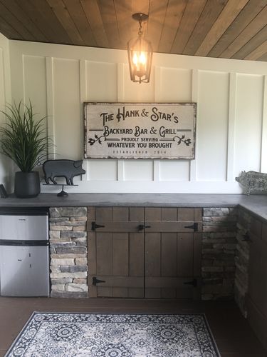 Customer photo review of Backyard Bar & Grill Sign