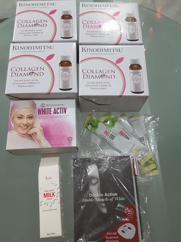 Customer photo review of [FB Live] Collagen Diamond 6's (Free Activa Double Action Masks 1 set)