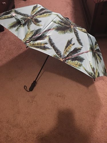 Customer photo review of Tropical Palm Tree Pattern Print Foldable Umbrella