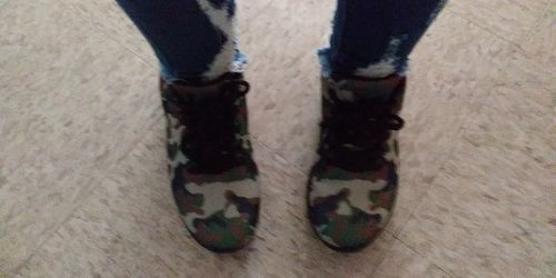 Customer photo review of Military Green Camouflage Print Women's Sneakers