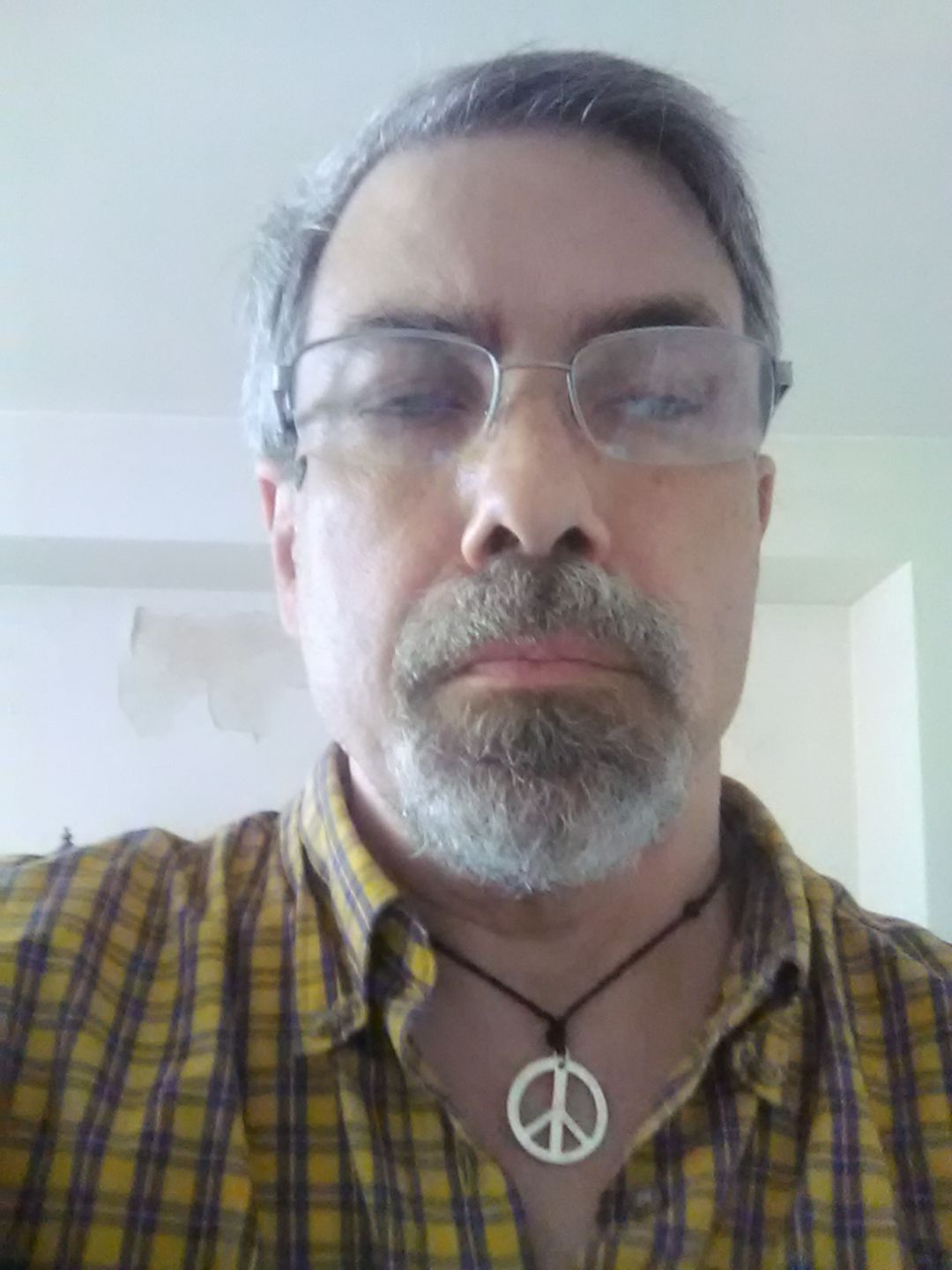 Customer photo review of Chrome Peace Necklace
