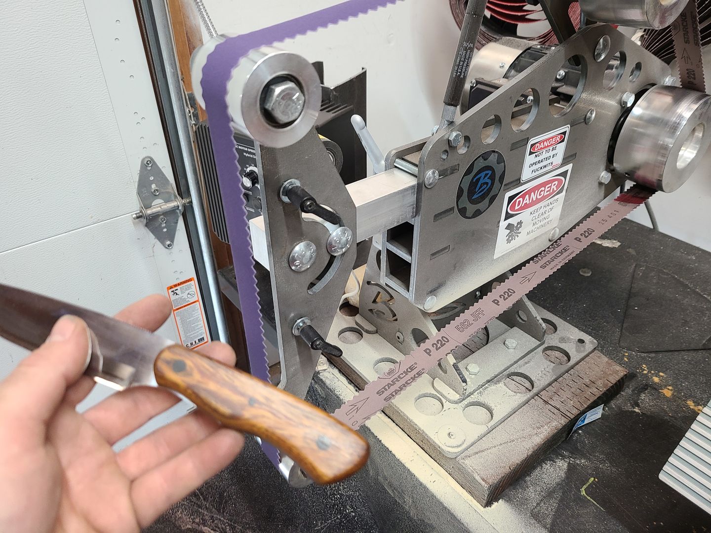 Customer photo review of 2 X 72  Inch Scalloped Aluminum Oxide Sanding Belts, 3 Pack