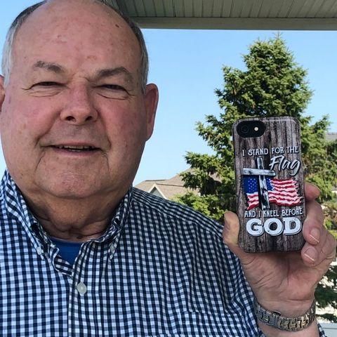 Customer photo review of I stand for the flag and I kneel before God phone case