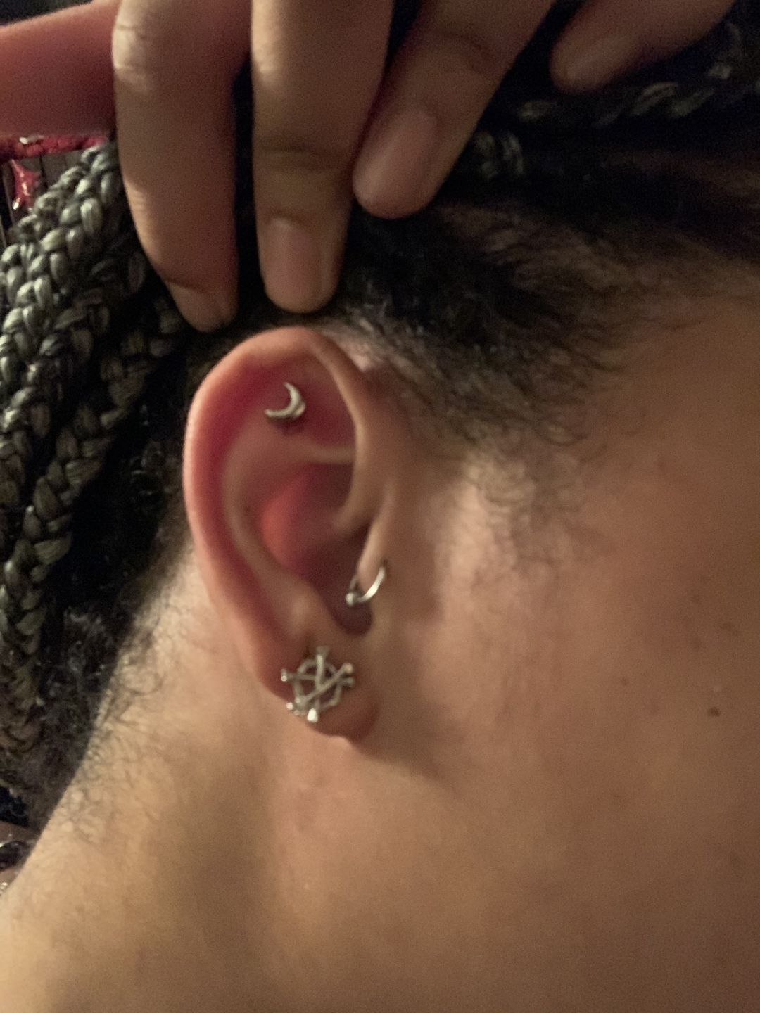 Customer photo review of ANARCHY BONE EARRINGS (STUD)