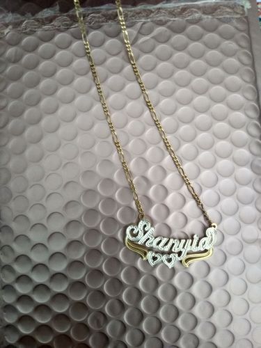 Customer photo review of Double Plated Heart Name Necklace