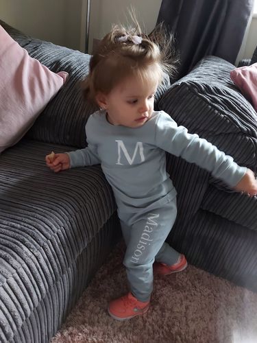 Customer photo review of Essex Personalised Initial & Name Pant Tracksuit Set (0-12 Years) (MRK X)