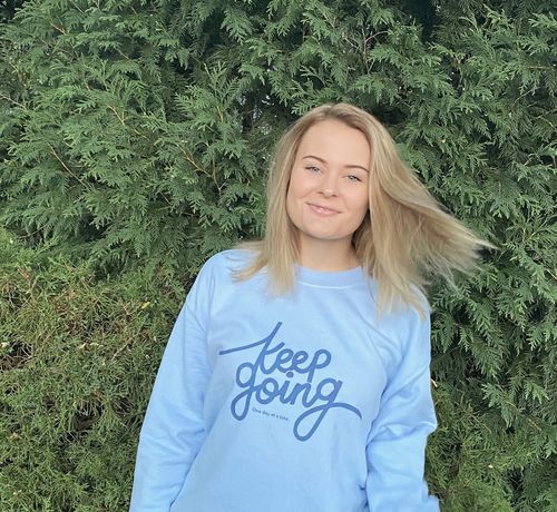 Customer photo review of Keep Going (supporting the American Foundation for Suicide Prevention) -- Sweatshirt