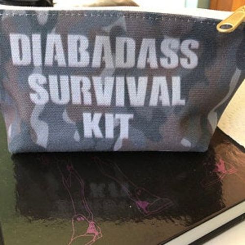 Customer photo review of Diabadass Survival Kit Bag, Diabetes Bag, Fun Diabetic Supply Case, Men Carrying Type 1 Gift, t1d Camo Accessory Zipper Pouch Bag w T-bottom
