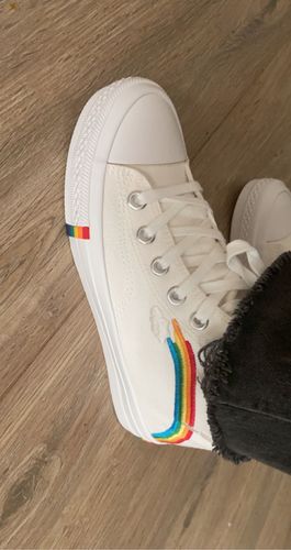 Customer photo review of Rainbow Canvas Shoes