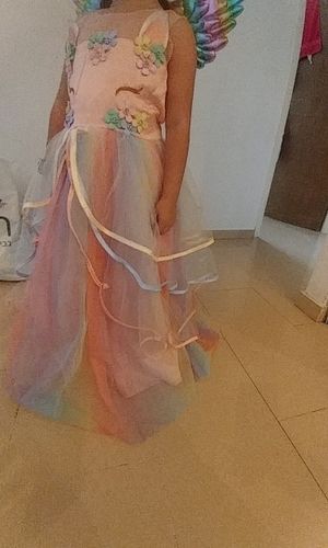 Customer photo review of Unicorn Tulle Rainbow Dress Set with a hairband and Wings