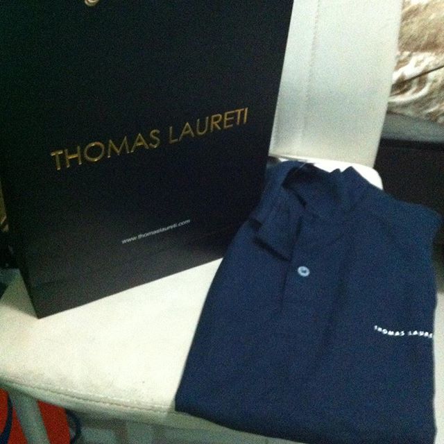 Customer photo review of Men's Thomas Laureti Navy Blue Polo Shirt
