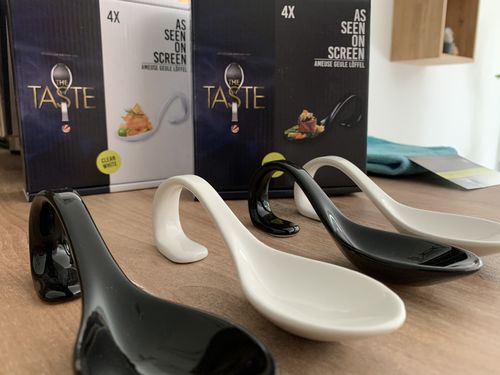 Customer photo review of The Taste Amuse Gueule Löffel - Porzellan - schwarz (4er Set)