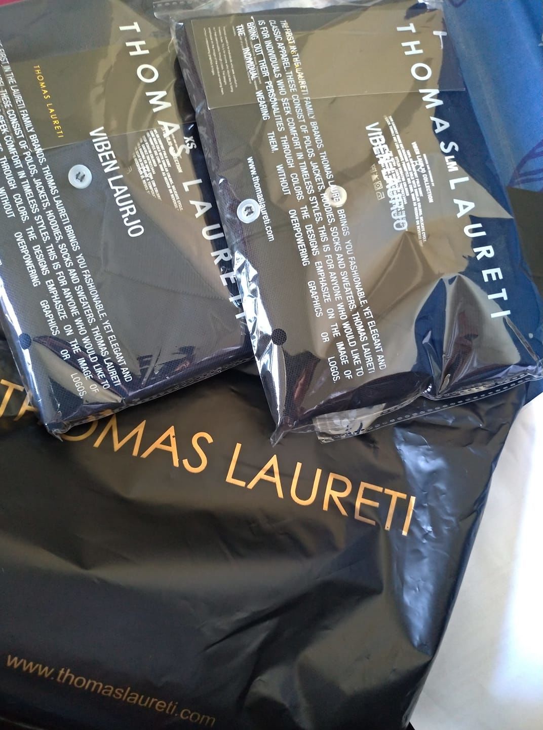 Customer photo review of Men's Thomas Laureti Navy Blue Polo Shirt