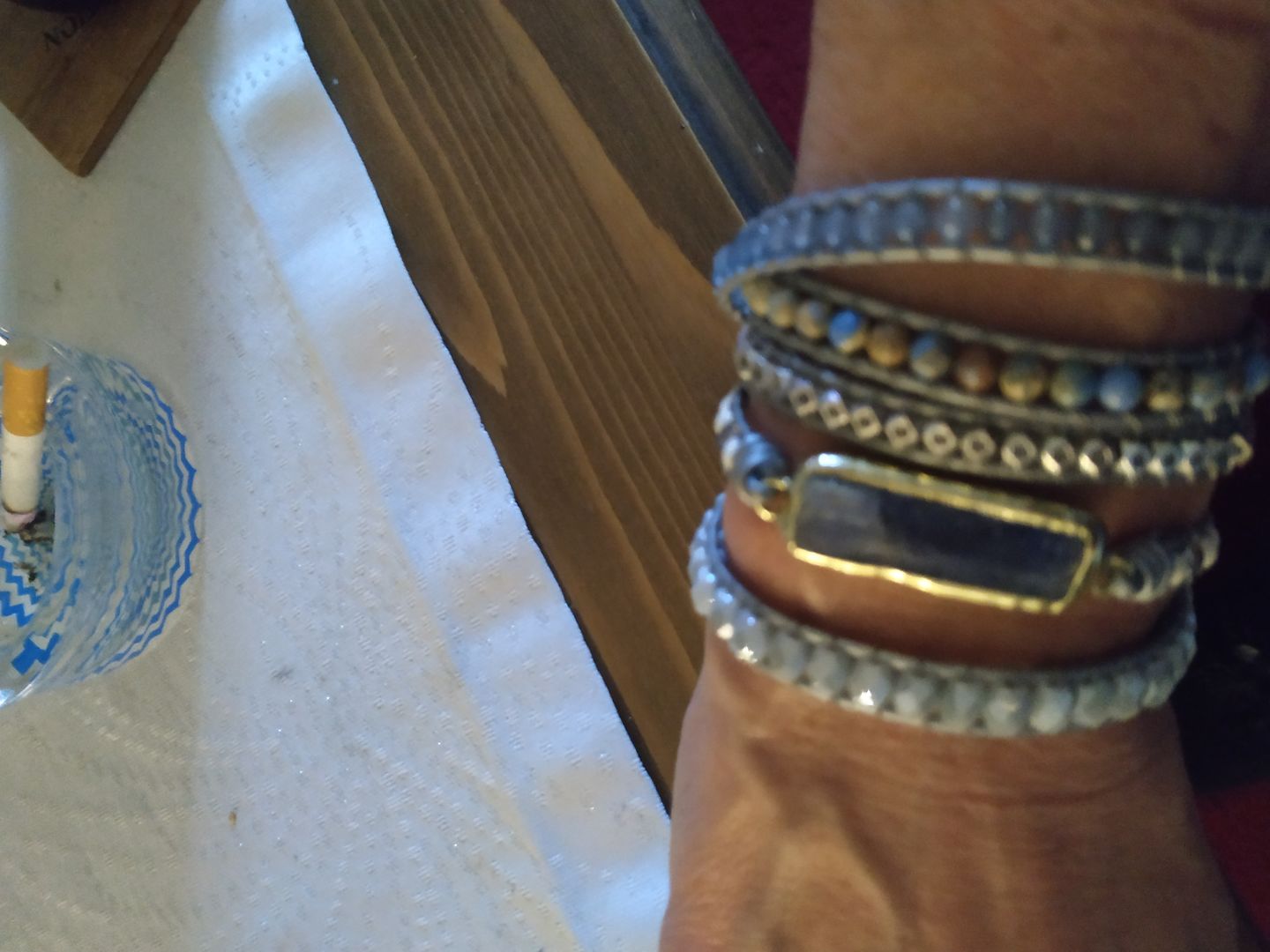 Customer photo review of Heilendes Rhodochrosit Wickelarmband | Boho | 100% Handgemacht