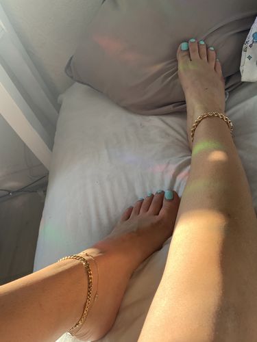 Customer photo review of Chunky Rope anklet GOLD