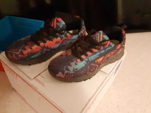 Customer photo review of Native Tribal Aztec Pattern Print Women's Sneakers