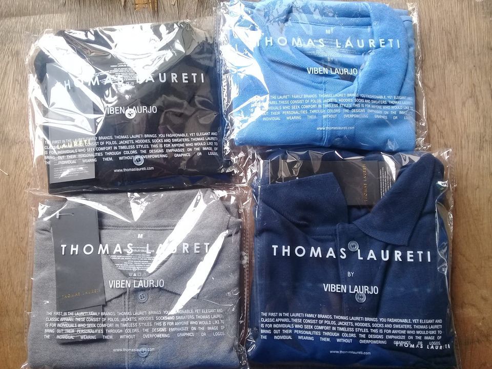 Customer photo review of Men's Thomas Laureti Navy Blue Polo Shirt