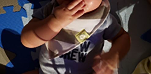 Customer photo review of Organic Baby Bandana Bibs
