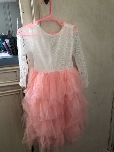 Customer photo review of Summer Lace Girl Dress White Backless Girls