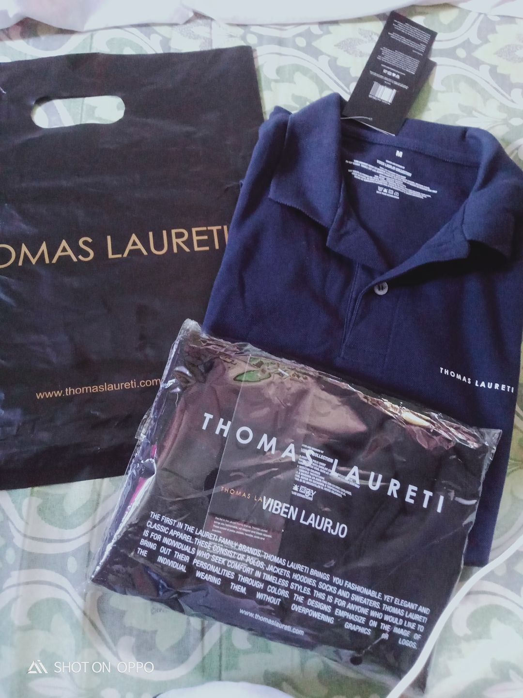 Customer photo review of Men's Thomas Laureti Navy Blue Polo Shirt