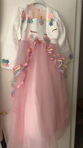 Customer photo review of Unicorn Tulle Rainbow Dress Set with a hairband and Wings