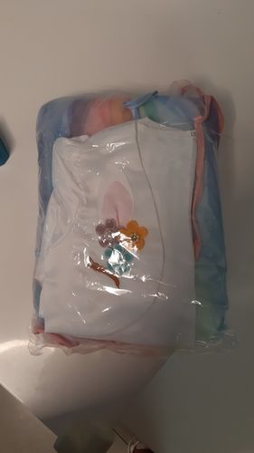 Customer photo review of Unicorn Tulle Rainbow Dress Set with a hairband and Wings
