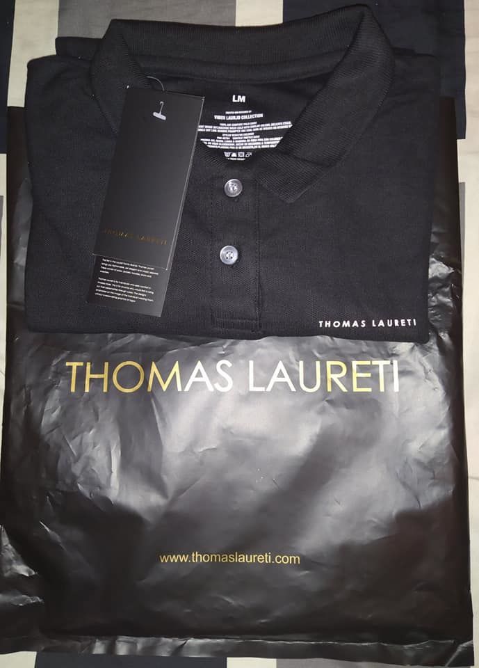 Customer photo review of Men's Thomas Laureti Black Polo Shirt