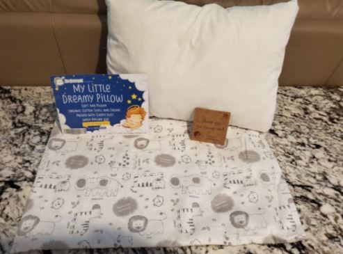 Customer photo review of Hypoallergenic Toddler Pillow with 100% Cotton Pillowcase