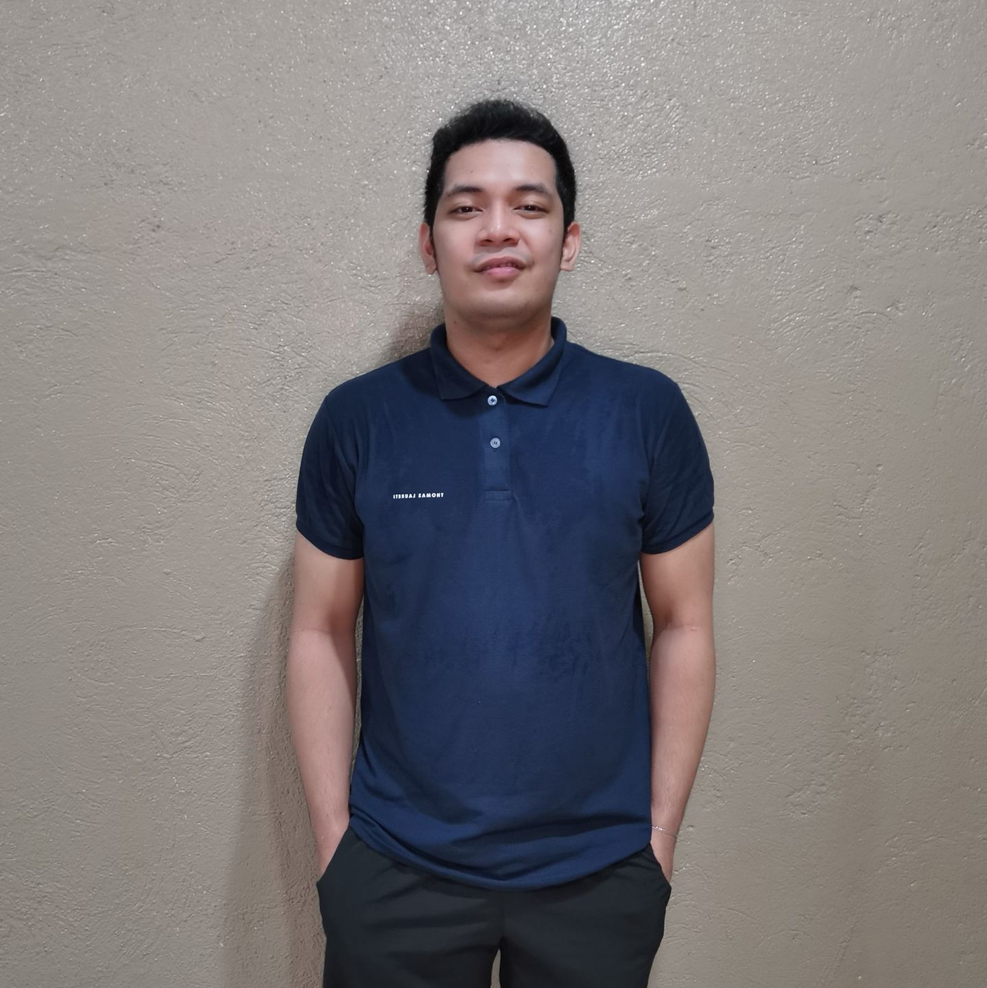 Customer photo review of Men's Thomas Laureti Navy Blue Polo Shirt