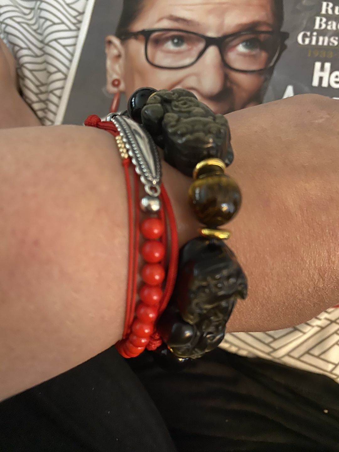 Customer photo review of Natural Gold Obsidian Double Pi Yao Wealth Bracelet