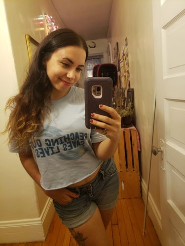 Customer photo review of Reaching Out Saves Lives (supporting the National Suicide Prevention Lifeline) -- T-Shirt