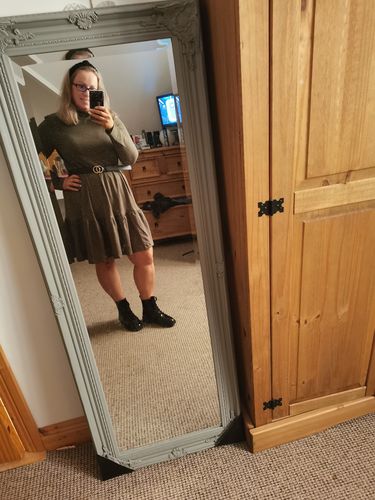Customer photo review of Sanja Khaki Smock Dress
