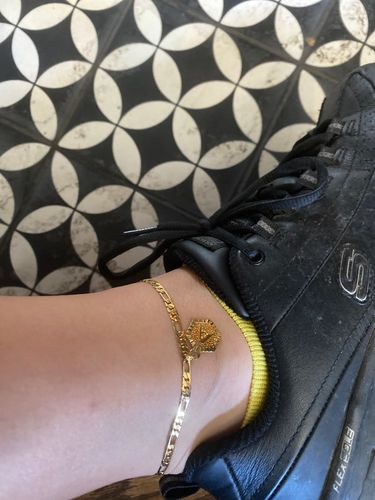 Customer photo review of Letter Initial Anklet
