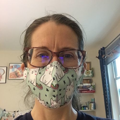 Customer photo review of Cute Unicorn Cat Pattern Print Face Mask