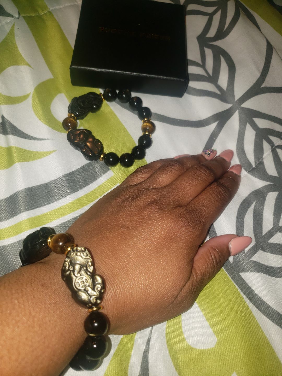Customer photo review of Natural Gold Obsidian Double Pi Yao Wealth Bracelet