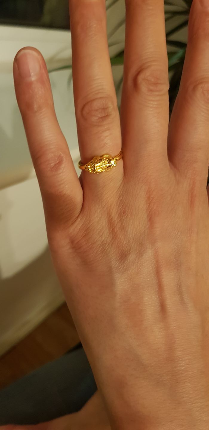 Customer photo review of Adjustable Lucky Gold Piyao Ring