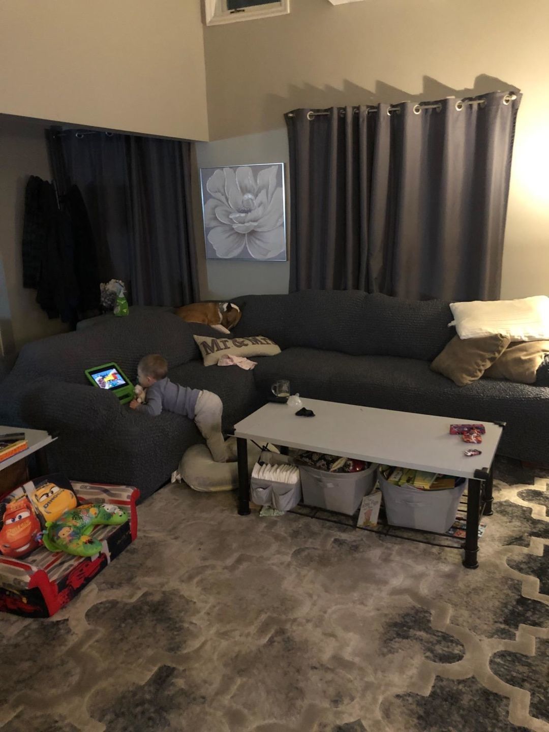 Customer photo review of Corner Sofa Cover - Charcoal  Microfibra