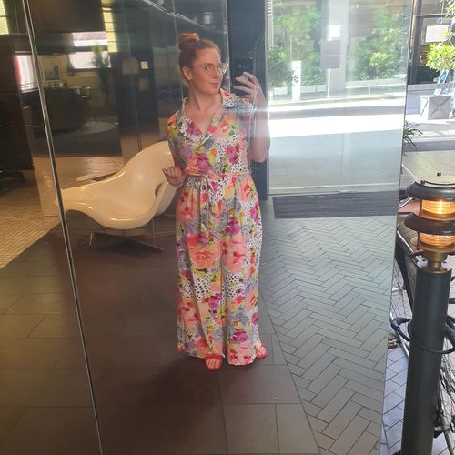 Customer photo review of Azalea Floral Dotted Jumpsuit