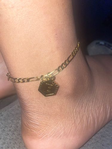Customer photo review of Letter Initial Anklet
