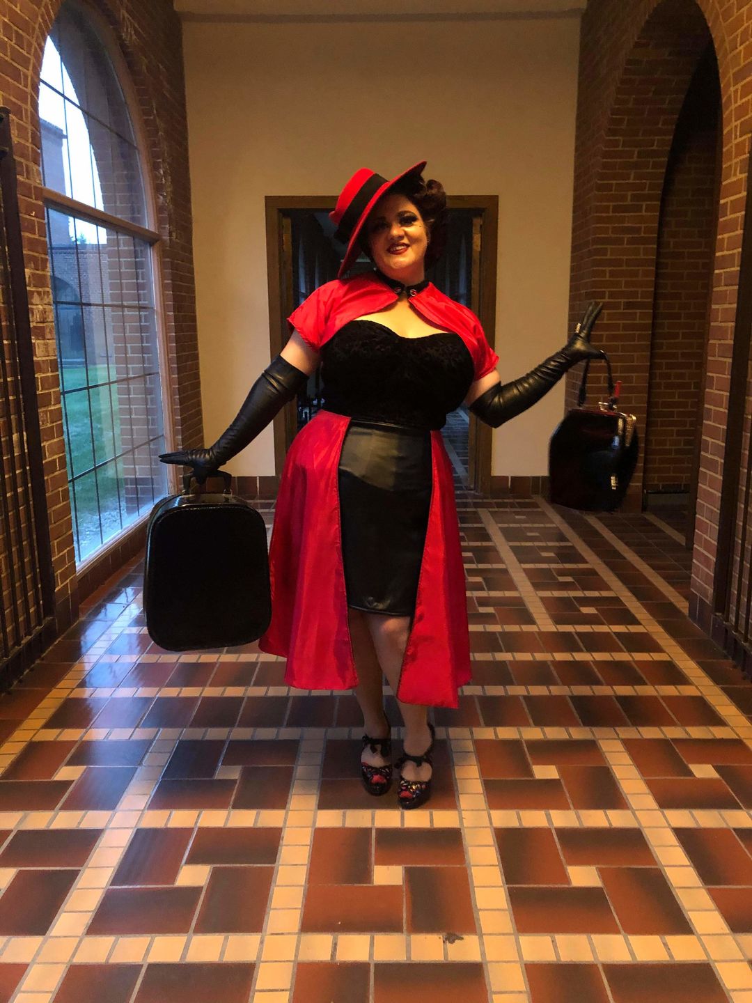 Customer photo review of Opera Gloves in Black Faux Leather
