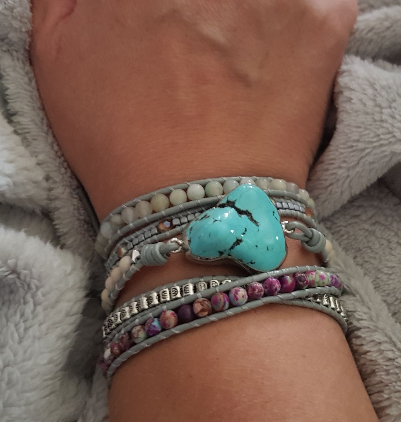 Customer photo review of OPTIMISMUS Wickelarmband Türkis