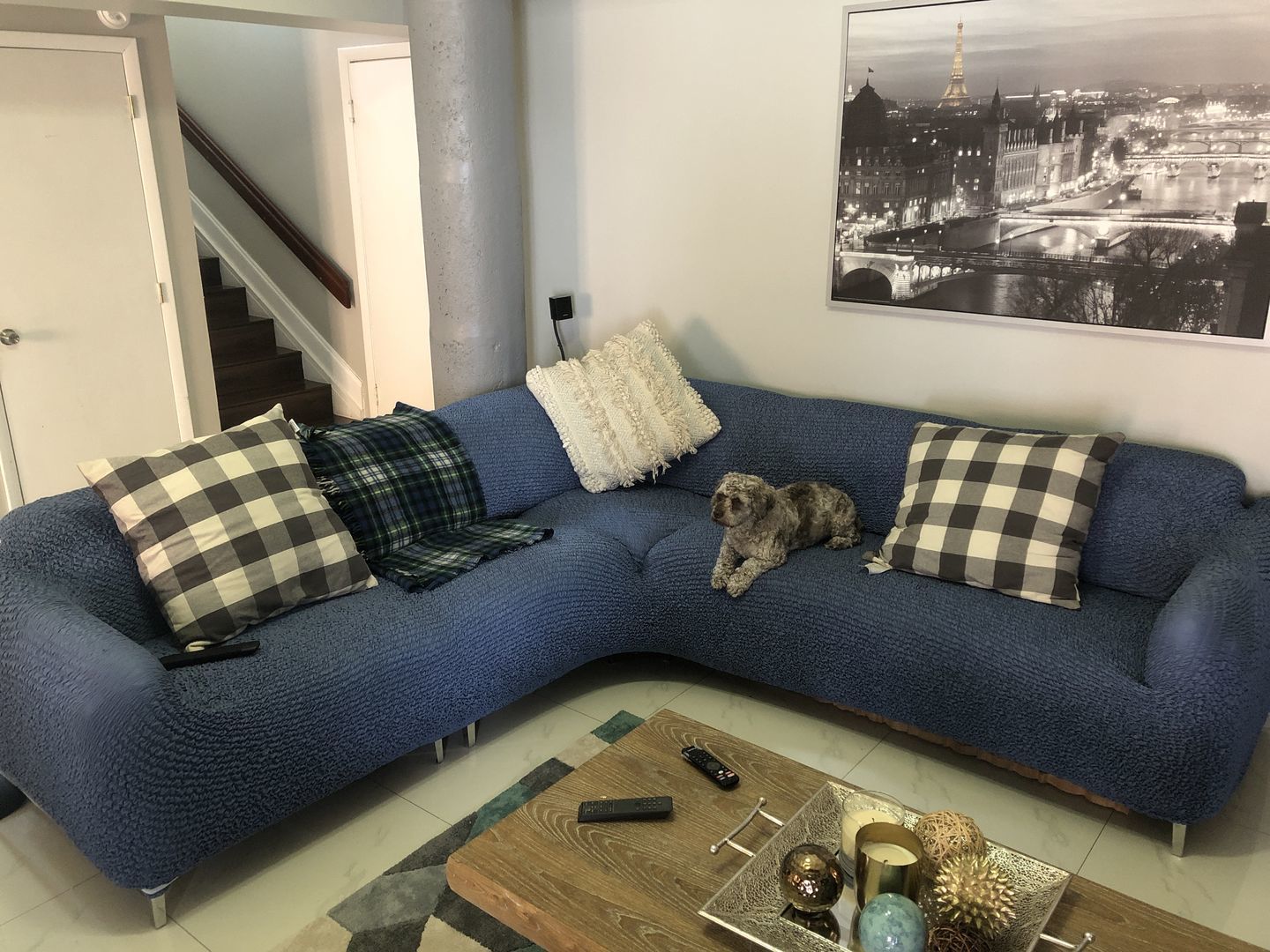 Customer photo review of Corner Sofa Cover - Charcoal  Microfibra