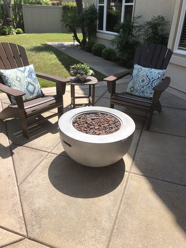 Customer photo review of 30" Outdoor Propane Gas Fire Pit Table Bowl in Gray